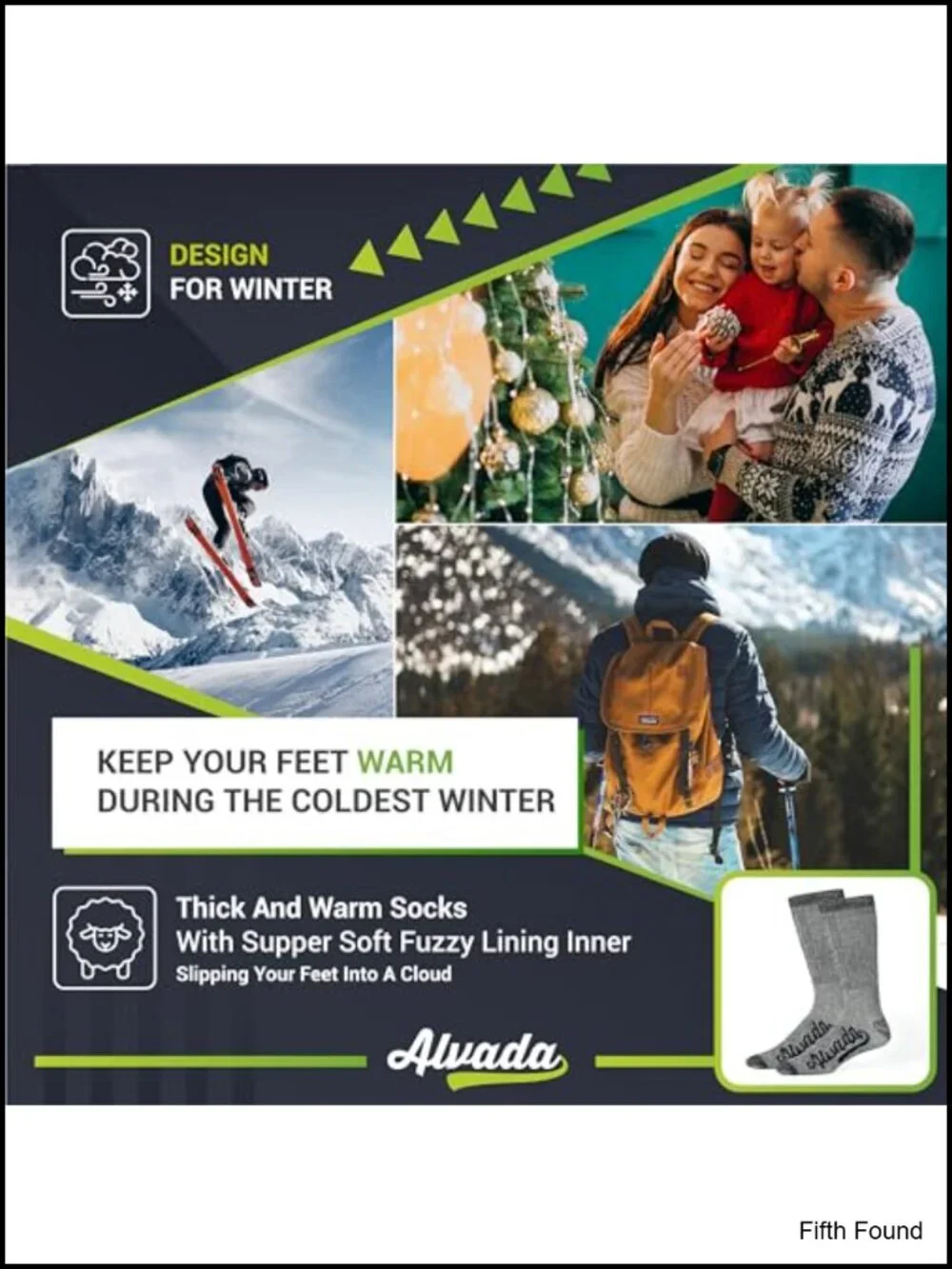 Merino Wool Crew Socks 3 Pack Thermal Warm Winter